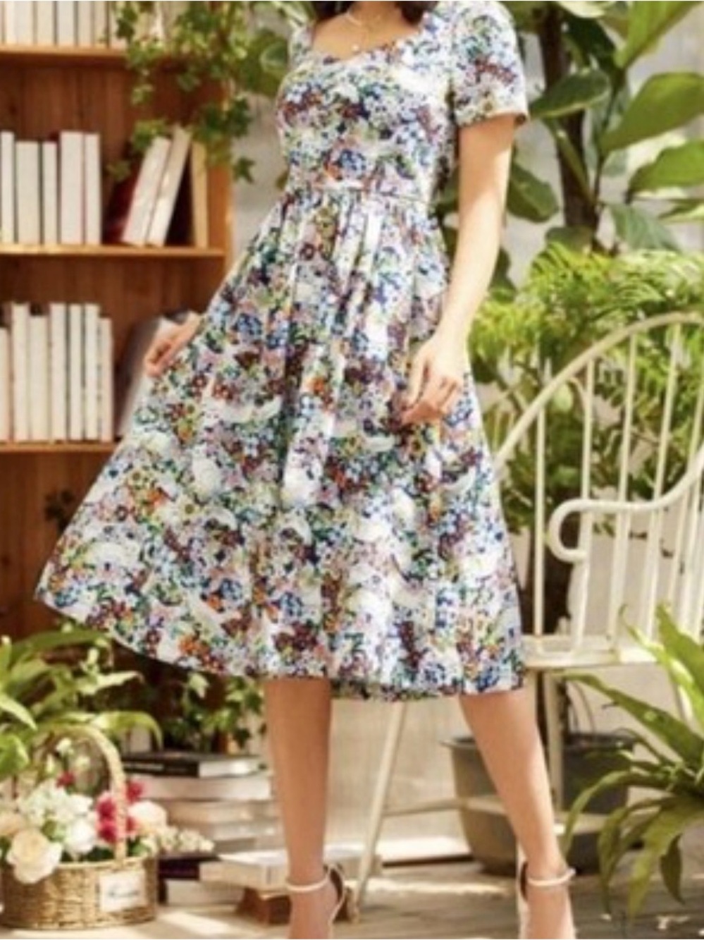 Modcloth Fit and Flair Retro 50’s Midi Dress